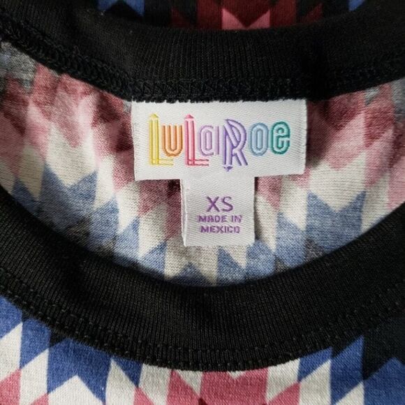LuLaRoe Raglan Sleeve Pullover T-Shirt Multicolor - Picture 7 of 8